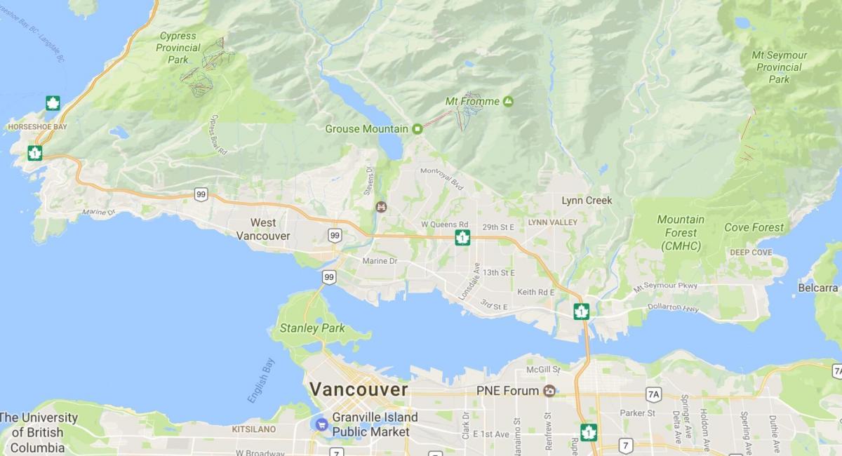 wyspa Vancouver górach mapie