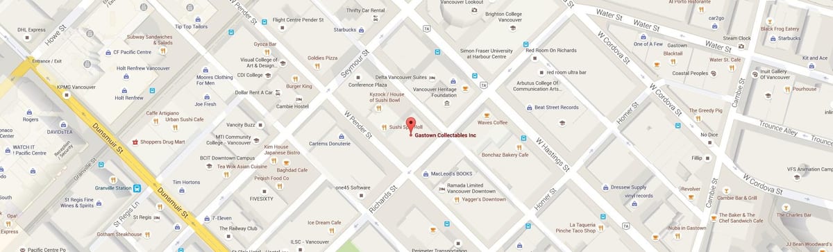 mapa гастауне Vancouver, Kolumbia Brytyjska