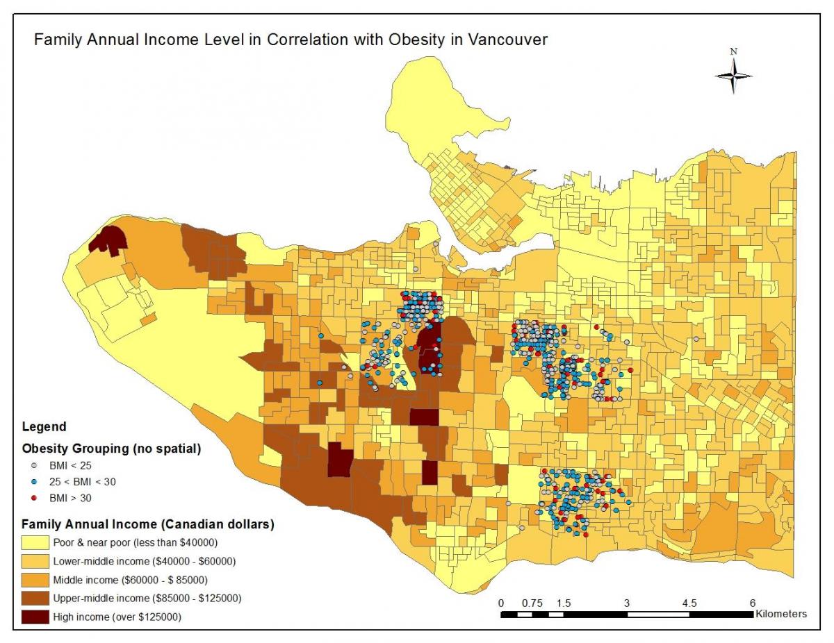 Mapę dochodu Vancouver 
