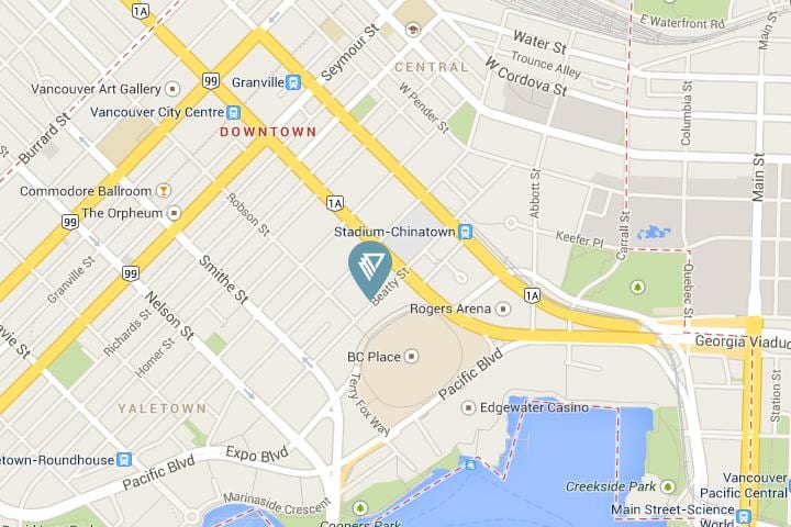 Mapę ulic w Vancouver