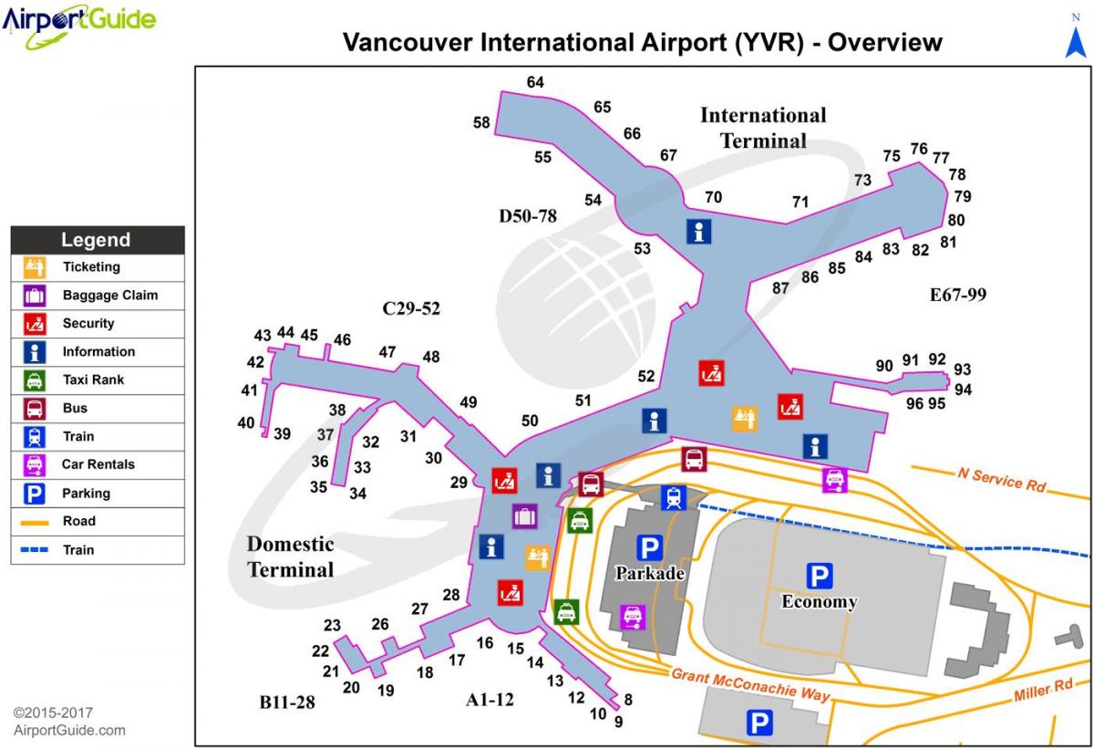lotnisko Vancouver bc mapie