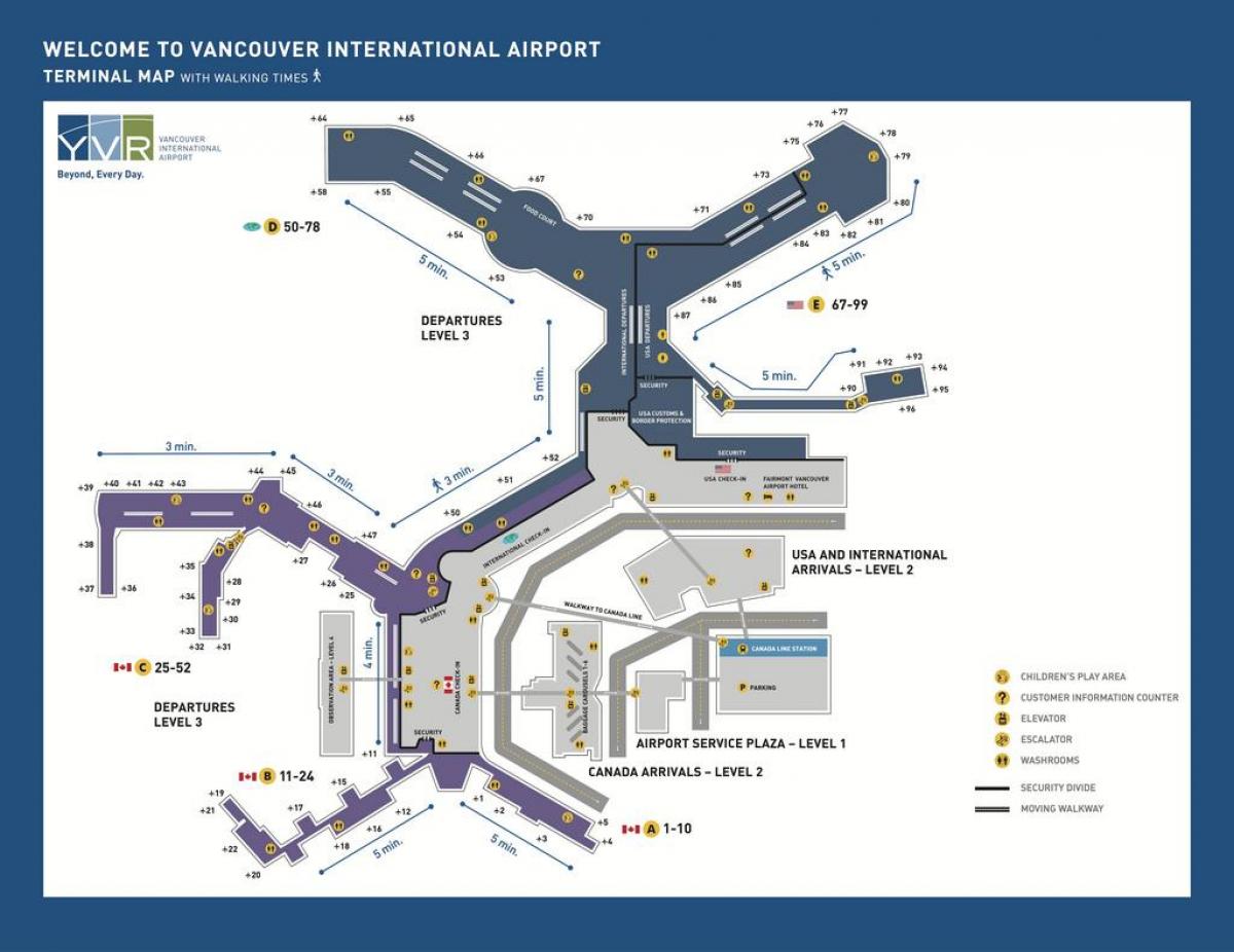 lotnisko w Vancouver, Kanada mapa