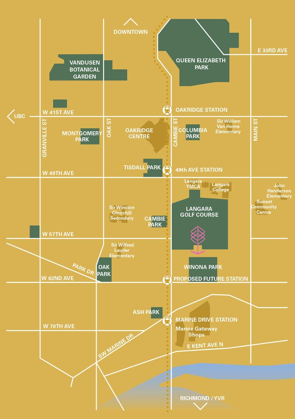 Mapa Лангара