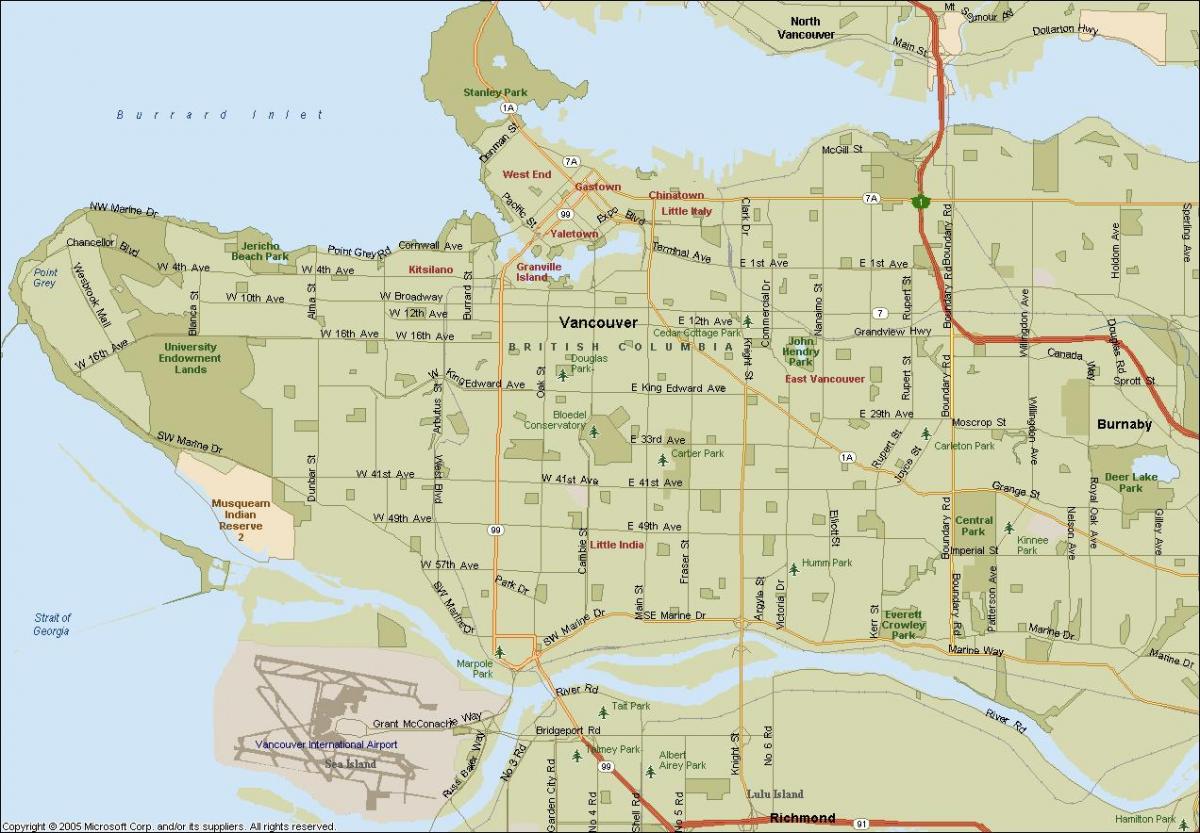 Mapę ulica Vancouver bc Kanada