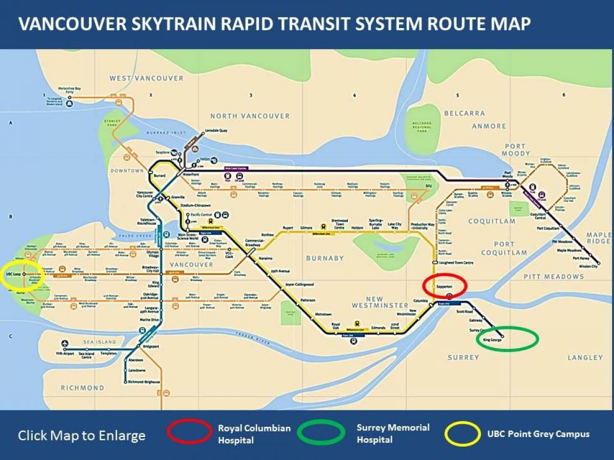 Mapa metra Maple Ridge w Vancouver