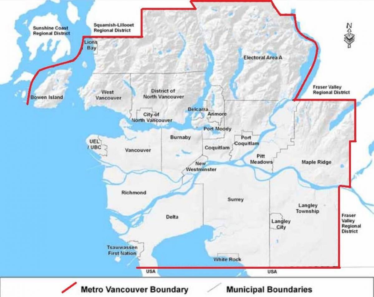 mapa Metra w Vancouver 