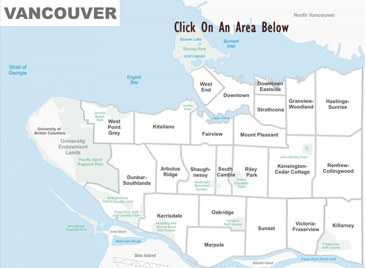 Vancouver prawdziwą mapę 