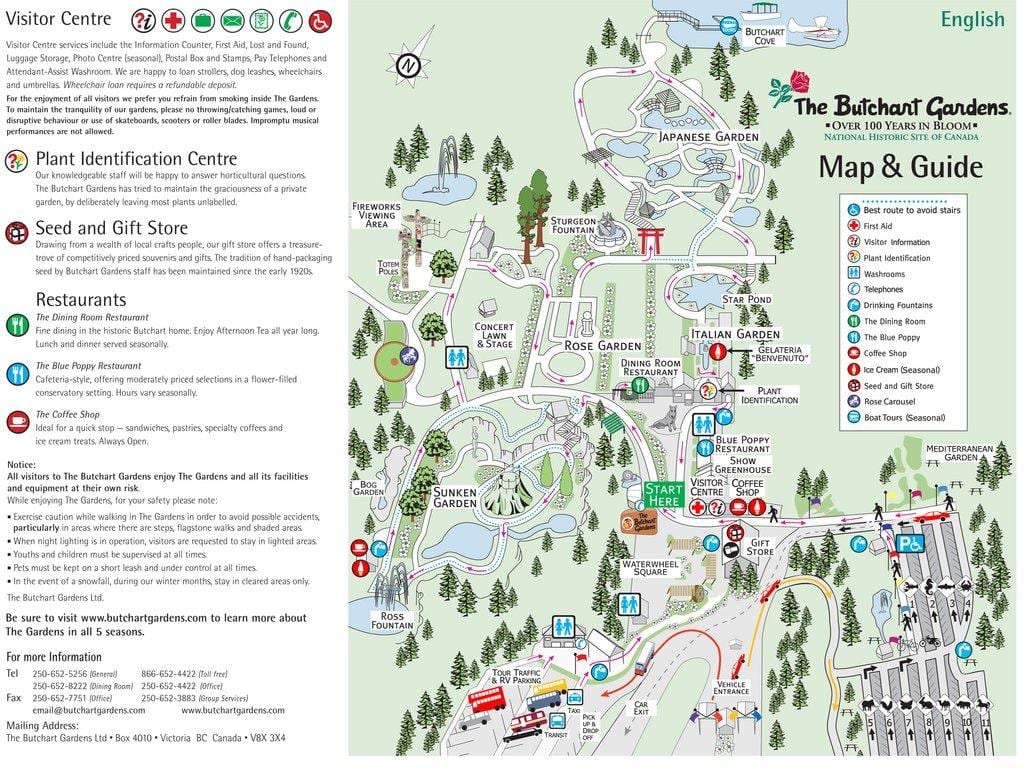 ogrody бучарт mapie wyspy Vancouver