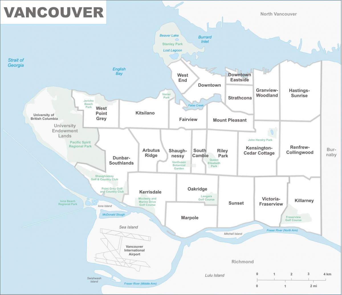 okolicy Vancouver mapie