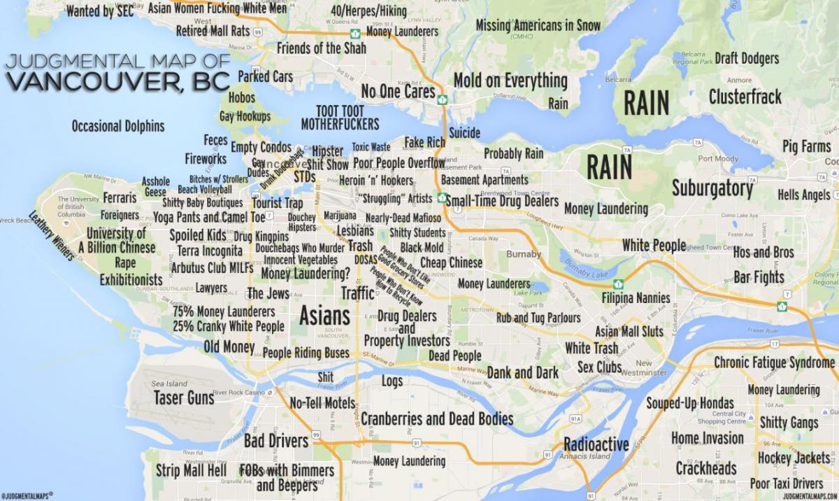potępiać mapie Vancouver