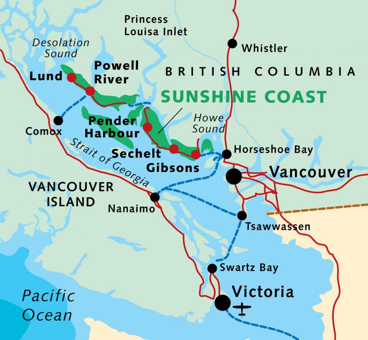 Mapa Vancouver na prom
