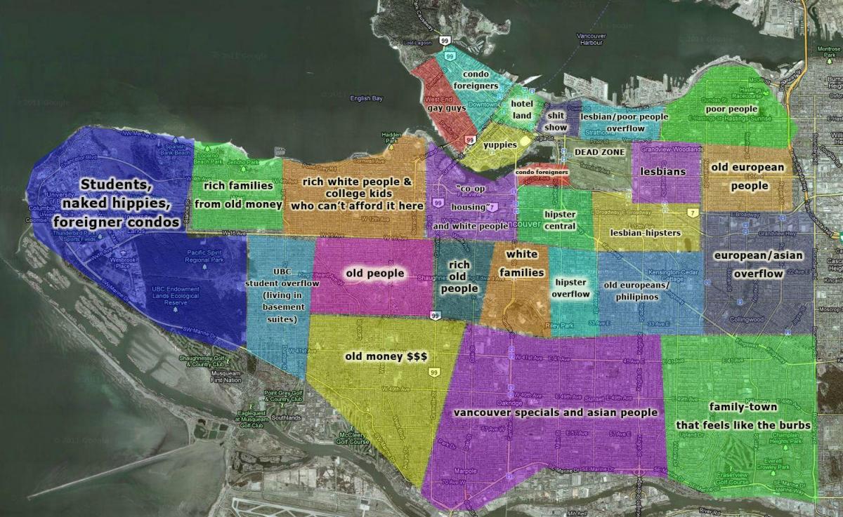 mapa w Vancouver i okolic