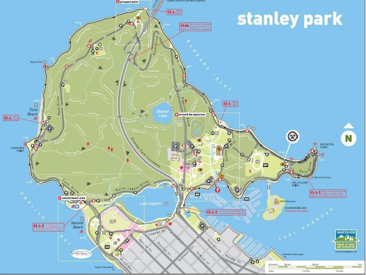 Stanley park. p. n. e. mapa