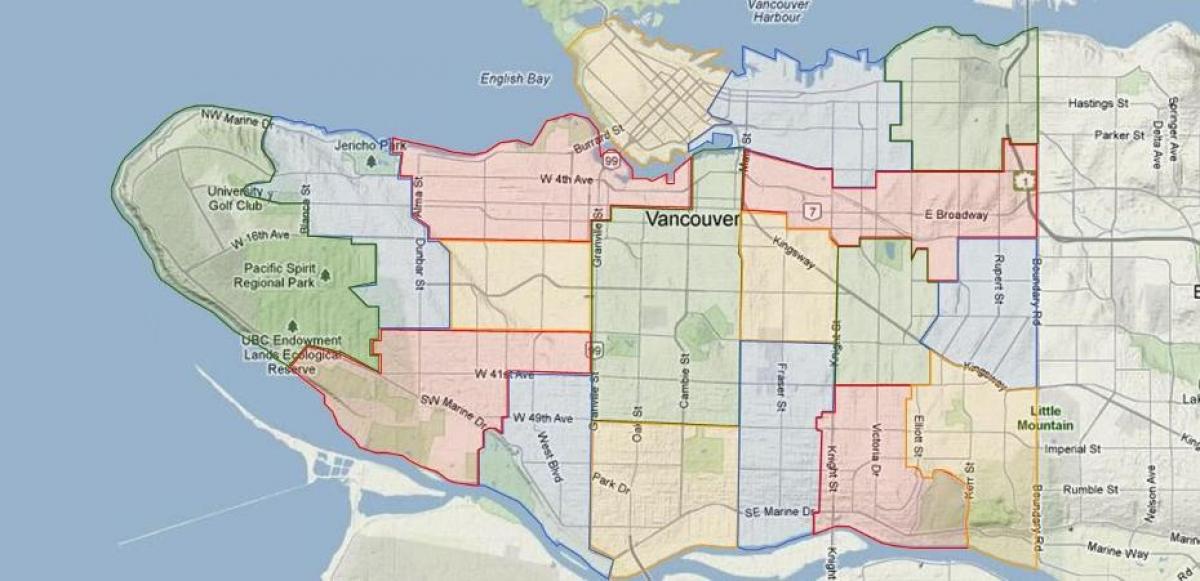 deska Vancouver szkole zlewni mapie