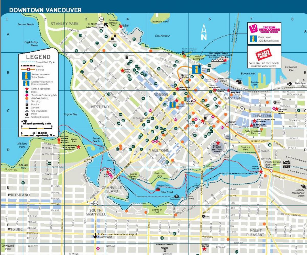 mapa ulic w Vancouver bc