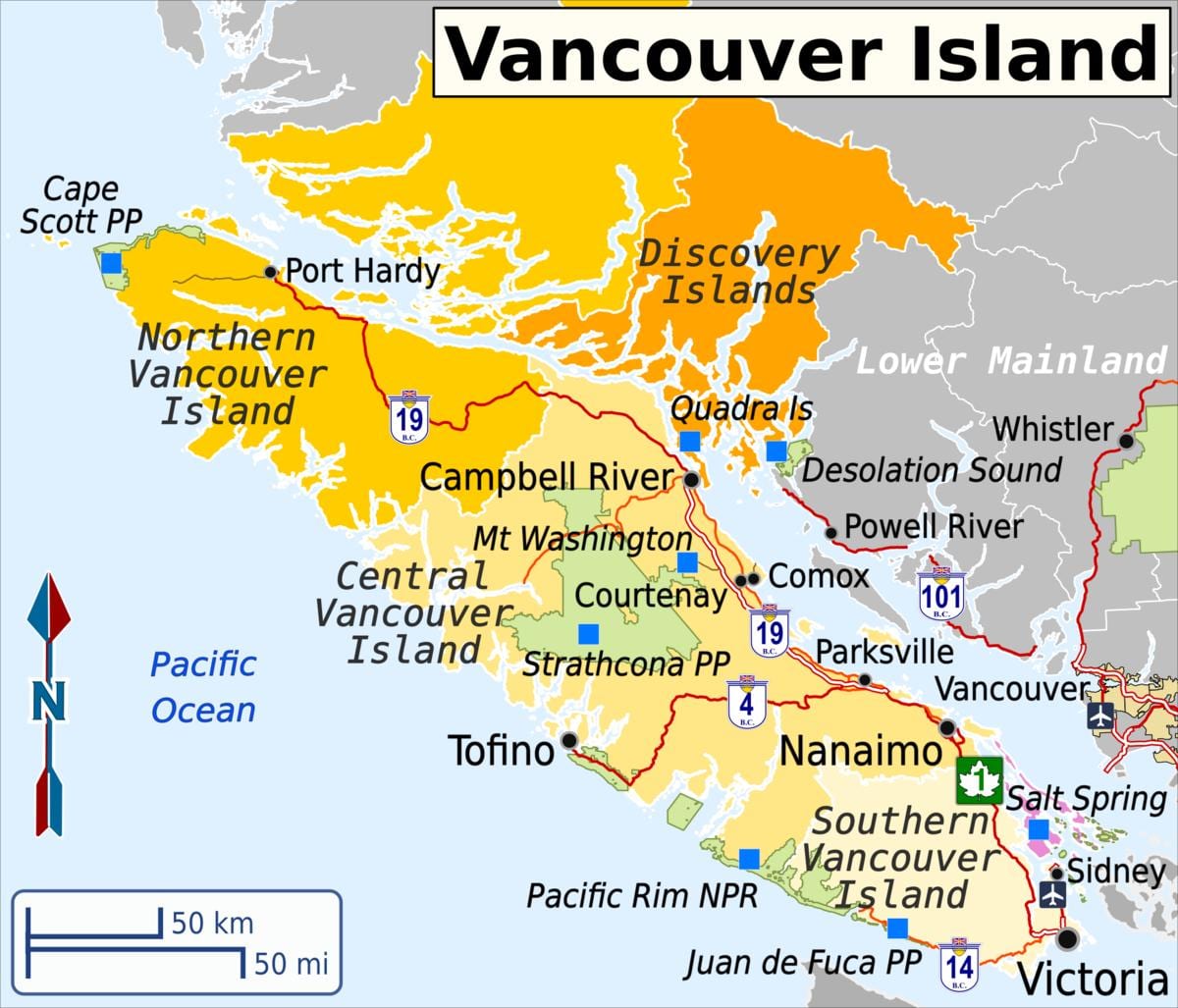 Mapa Vancouver w podróży