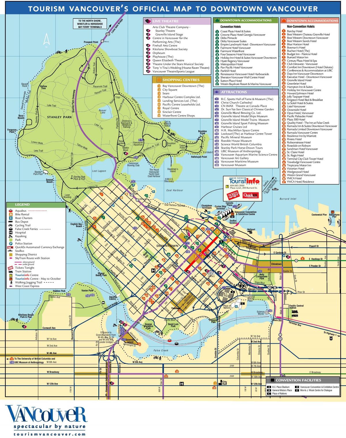 Vancouver mapa turystyczna