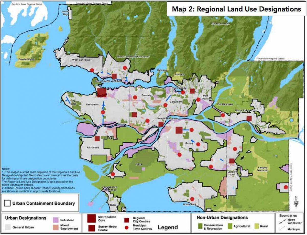 większy Vancouver regional district na mapie