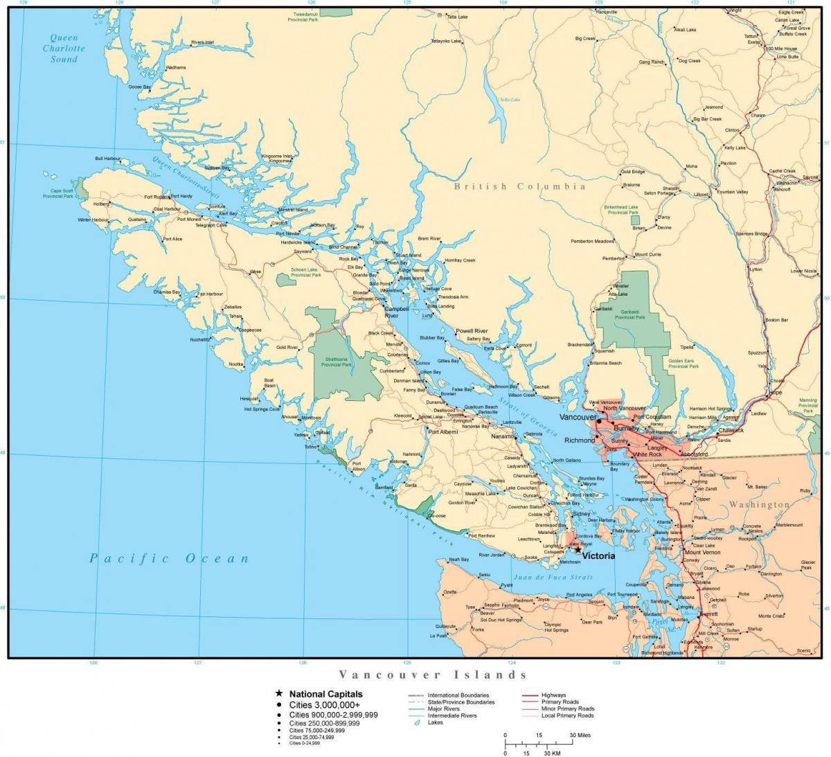 Mapa Vancouver wektor