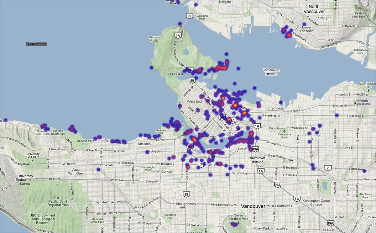 Mapa Vancouver