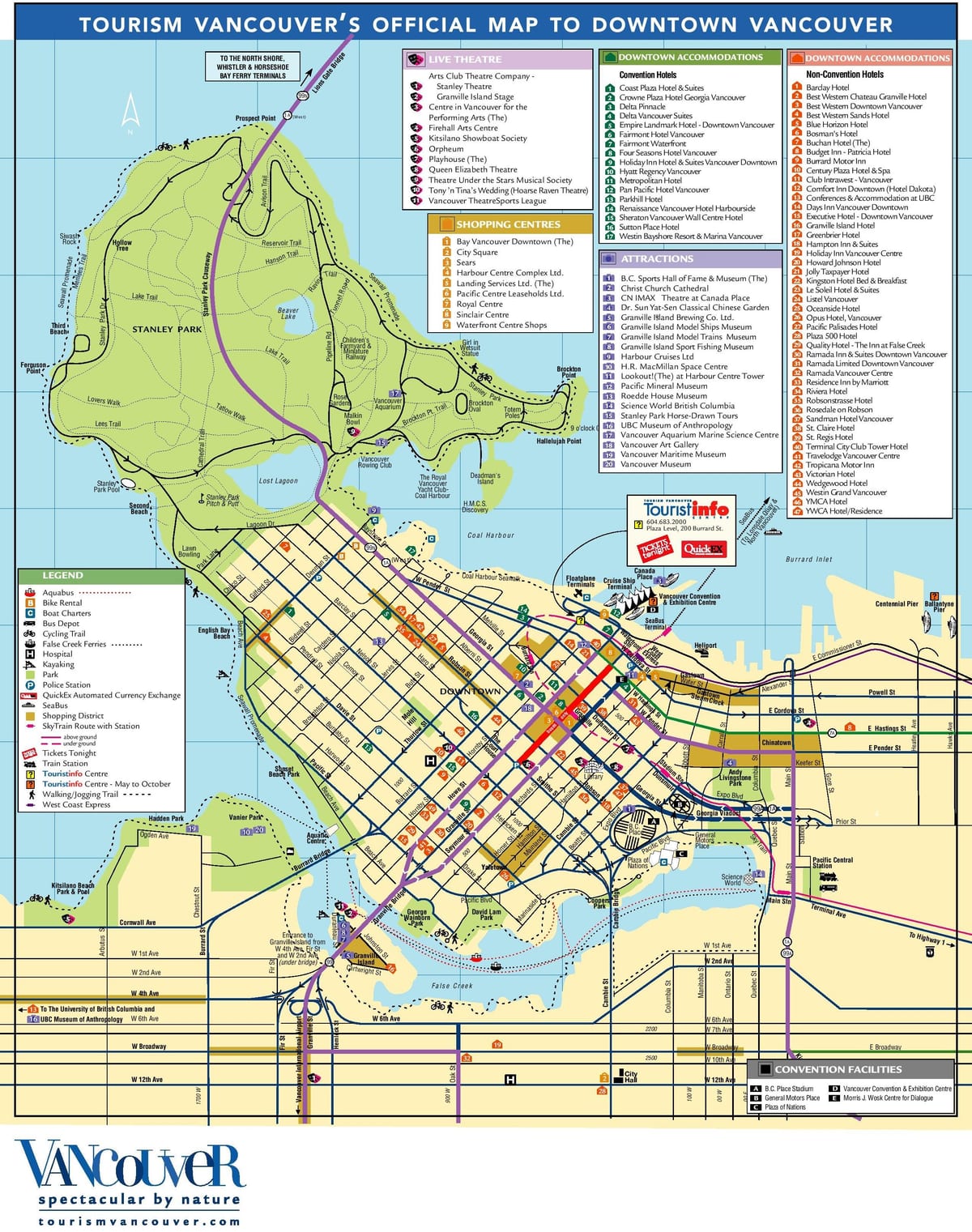 Vancouver zabytki mapa