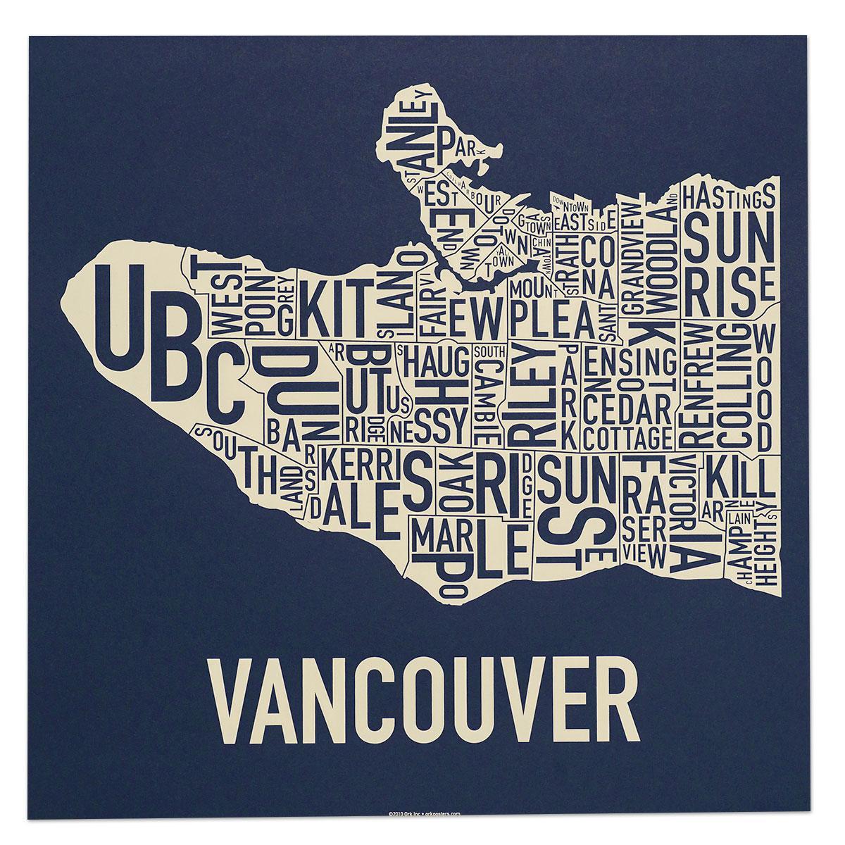 Mapa Vancouver druku