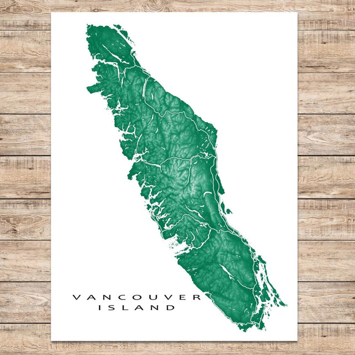 Mapa wyspy Vancouver sztuki
