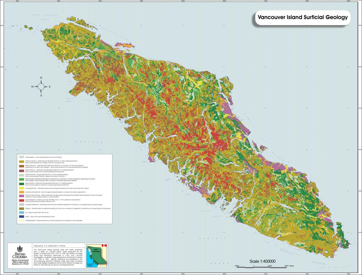 Mapa wyspy Vancouver geologii