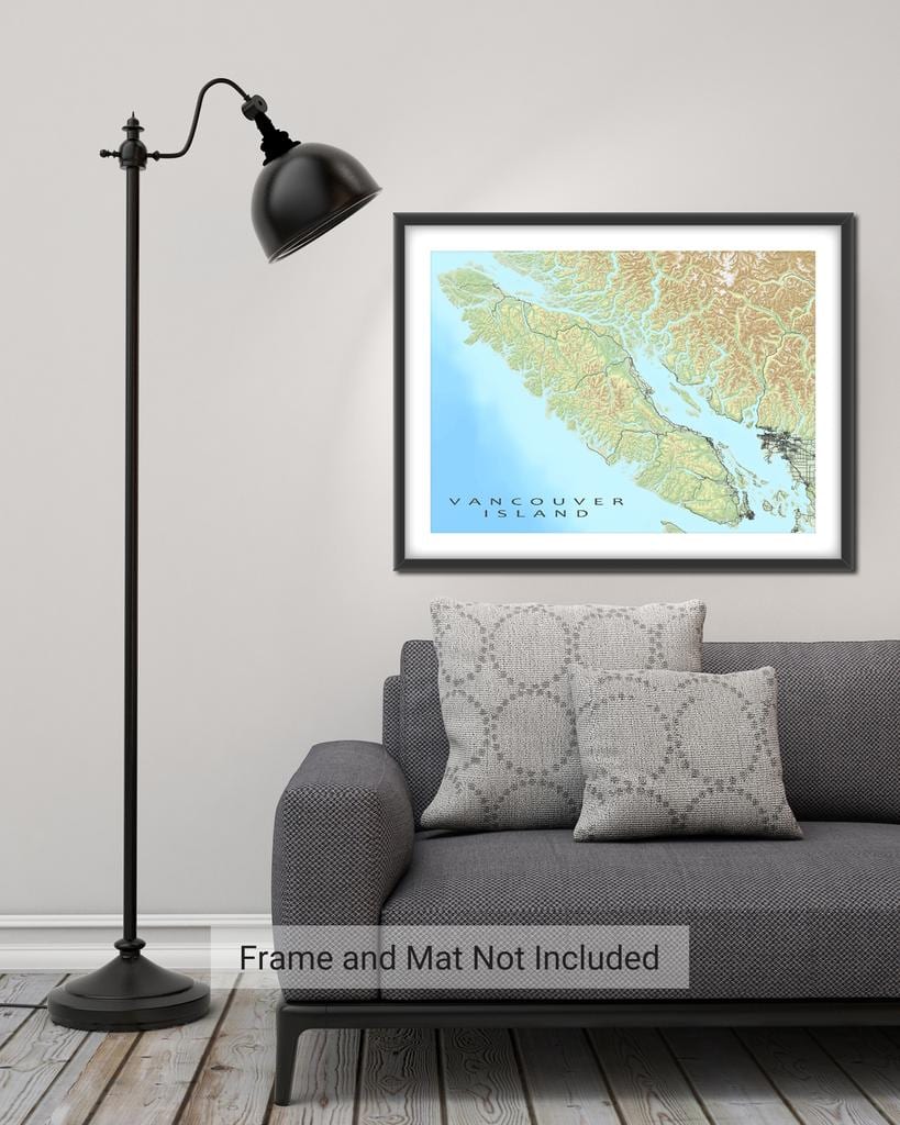 Mapa wyspy Vancouver ściany