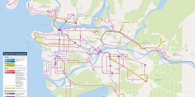 Транслинк mapa Metra w Vancouver