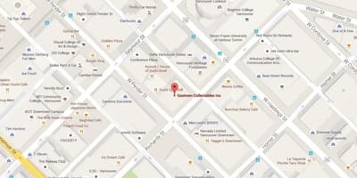 Mapa гастауне Vancouver, Kolumbia Brytyjska