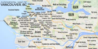 Potępiać mapa Vancouver bc