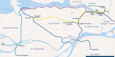 Mapa Burnaby metra