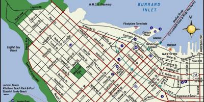 Mapa centrum miasta Vancouver 