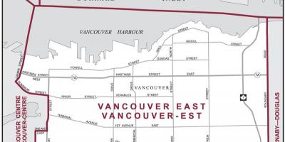 Mapa Wschodnio-Vancouver 