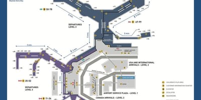 Lotnisko w Vancouver, Kanada mapa