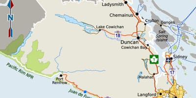 Południowo-Vancouver mapa