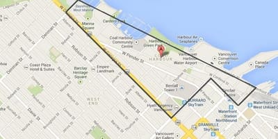 Mapa Węgla portu w Vancouver