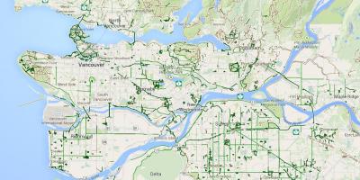 Mapa Metra w Vancouver jazda na rowerze