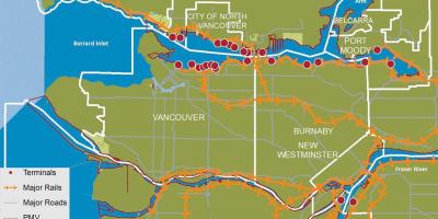 Mapa miasta North Vancouver