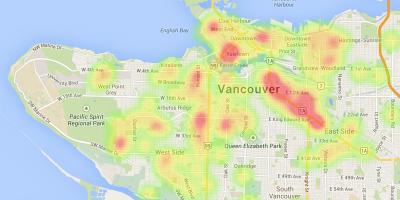 Mapa miasta Vancouver, bc