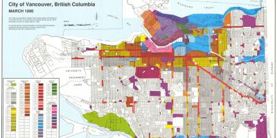 Zachód Vancouver zagospodarowania przestrzennego mapie