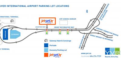 Vancouver mapa parkingów lotniska 