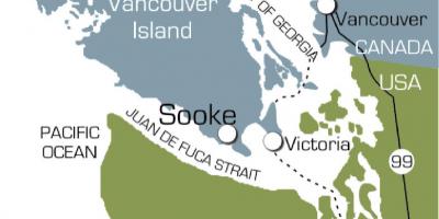 Mapa suce wyspie Vancouver 