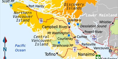 Mapa Vancouver w podróży