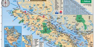 Mapa wyspy Vancouver p. parki