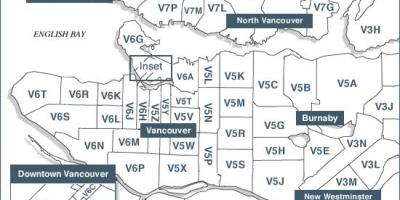Vancouver island kody pocztowe mapie