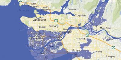 Mapa Vancouver flood