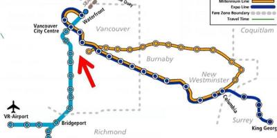 Mapa Metra w Vancouver nakładki