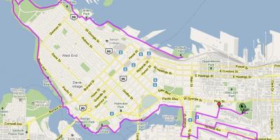 Miasto Vancouver roweru mapie